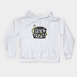 halloween trick or treat scary plant text art design Kids Hoodie